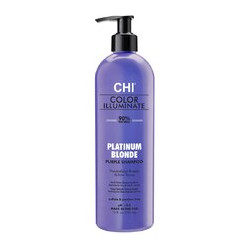 "Farouk Systems Color Illuminate Platinum Blonde Purple Shampoo" - balinošs šampūns platīna blondiem un sirmiem matiem, 355 ml