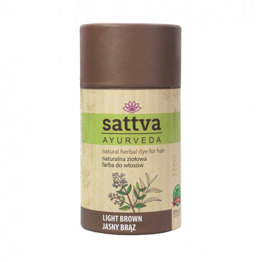 SATTVA_Natural Herbal Dye for Hair Dabīga augu izcelsmes matu krāsa gaiši brūna 150g