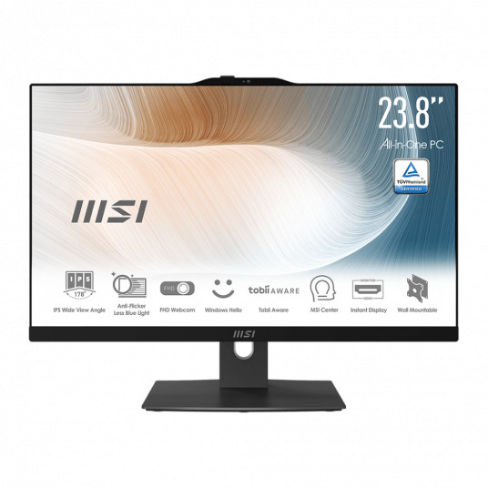 MSI Modern AM242P 1M-1203DE All-in-One schwarz 23.8" (60,5cm) FHD Display, Intel Core i5-120U, 16GB RAM, 512GB M.2 SSD, Intel Grafik, Windows 11 Pro