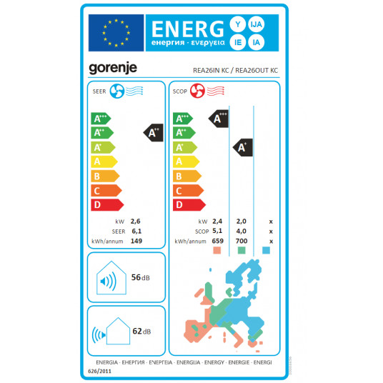 Gaisa kondicionieris Gorenje āra bloks 20003657 REA26 KC