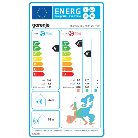 Gaisa kondicionieris Gorenje āra bloks 20003668 REA35IN KC