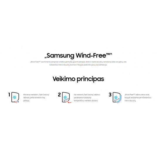 SAMSUNG BEVĖJO gaisa kondicionieris Elite GEO Windfree 2.0/2.2 kW Multi split iekštelpu bloks AR07CXCAAWKNEU + QLED