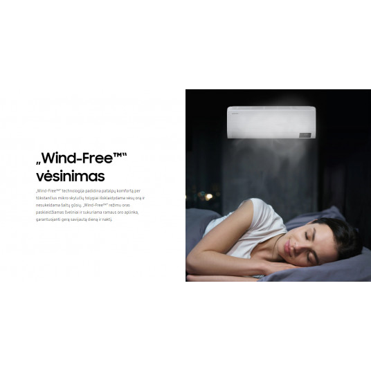SAMSUNG BEVĖJO gaisa kondicionieris Elite GEO Windfree 2.0/2.2 kW Multi split iekštelpu bloks AR07CXCAAWKNEU + QLED