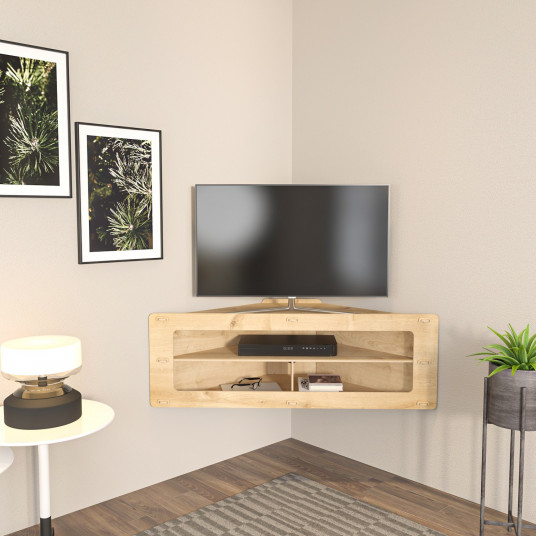 TV statīvs, Sala - ozols, ozols, 100% MELAMĪNA PĀRKLĀTOS SKAIDĻU PLĀKSNE