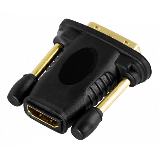 HDMI-DVI-D adapteris DELTACO Full HD 60Hz, apzeltīti savienotāji, melns / HDMI-11-K / R00100024