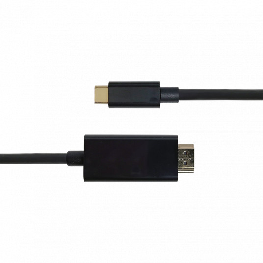 USB-C un HDMI kabelis DELTACO 4K UHD, apzeltīti savienotāji, 2 m, melns / USBC-HDMI1020-K / 00140021