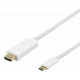 USB-C un HDMI kabelis DELTACO 4K UHD, apzeltīti savienotāji, 2 m, balts / USBC-HDMI1021-K / R00140022