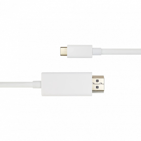 USB-C un HDMI kabelis DELTACO 4K UHD, apzeltīti savienotāji, 2 m, balts / USBC-HDMI1021-K / R00140022