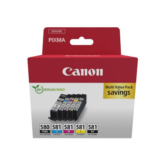 "Canon tinte PGI-580/CLI-581 2078C008 5er Multipack (BK/C/M/M/Y/PGBK)"
