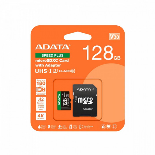microSD Speed Plus card 128GB UHS1 U3 V30 A2 180/160 MB/s