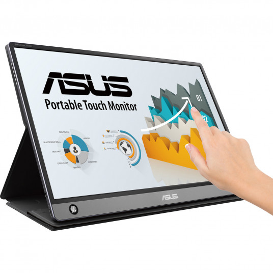 ASUS ZenScreen Touch MB16AMT 15.6" 16:9 Multi-Touch IPS Monitor with smartcase