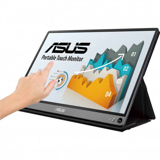ASUS ZenScreen Touch MB16AMT 15.6" 16:9 Multi-Touch IPS Monitor with smartcase