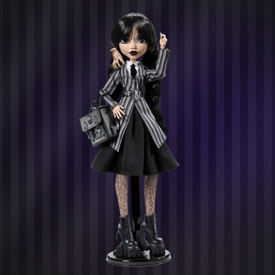 "Monster High X Wednesday Wednesday" lelle melnā kleitā