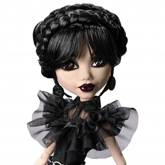 "Monster High X Wednesday Wednesday" lelle melnā kleitā