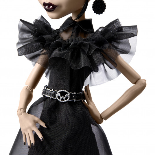 "Monster High X Wednesday Wednesday" lelle melnā kleitā