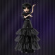 "Monster High X Wednesday Wednesday" lelle melnā kleitā