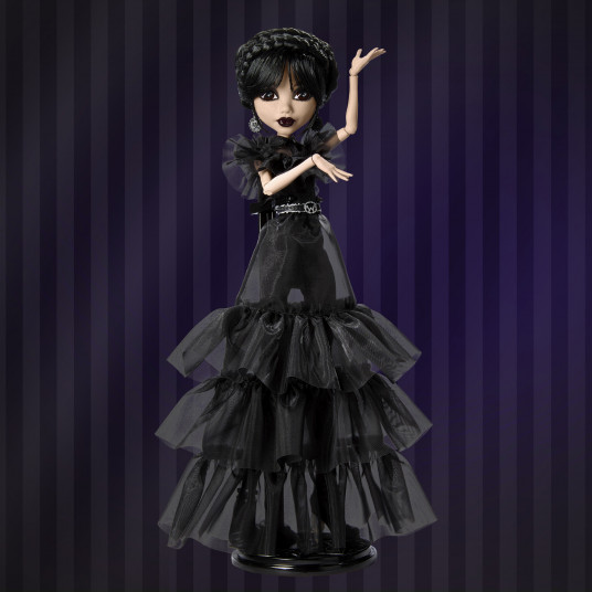"Monster High X Wednesday Wednesday" lelle melnā kleitā