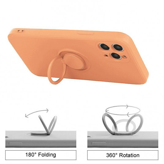 Mocco Pastel Ring Silicone Back Case for Xiaomi Redmi Note 9T Orange