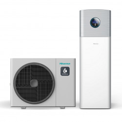 Hisense Hi-Therma Integra siltumsūkņa KOMPLEKTS Ar integrētu nerūsējošā tērauda katlu 10kw/3f AHW-100HEDS1+AHS-100HEDSAA-23