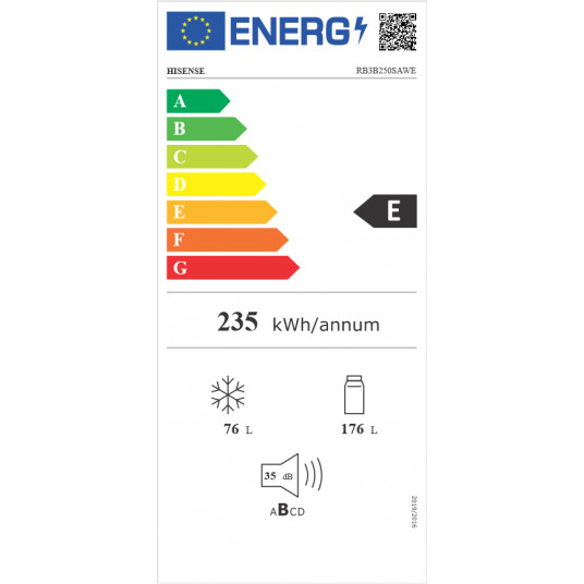 Ledusskapis HISENSE RB3B250SAWE