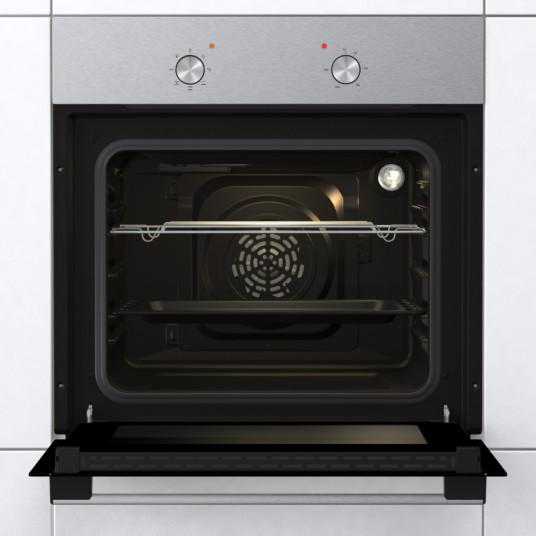 Gorenje Oven | BO6615E01X | 60 L | Electric | EnamelClean | Mechanical control | Height 59.5 cm | Width 59.5 cm | Stainless steel