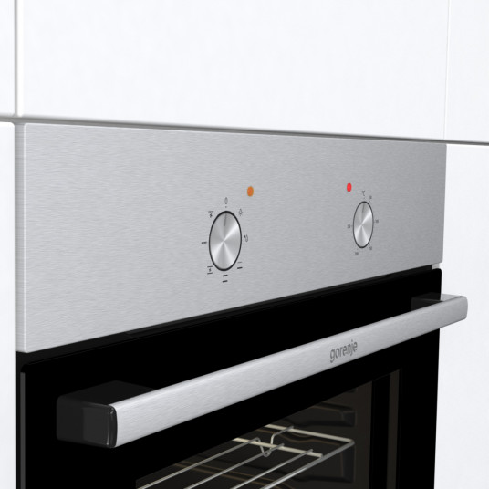 Gorenje Oven | BO6615E01X | 60 L | Electric | EnamelClean | Mechanical control | Height 59.5 cm | Width 59.5 cm | Stainless steel