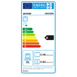 Gorenje plīts | GK5C42SH | Gāzes plīts tips | Elektriskā cepeškrāsns | Pelēka | Platums 50 cm | Dziļums 59,4 cm | 70 L