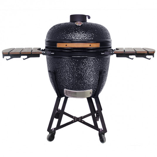 Grils Kamado BIGGRILL Pro 23.5" melns + pārsegs, pelnu tīrīšanas rīks, vistas turētājs, multi-sistēma, pelnu savākšanas rīks