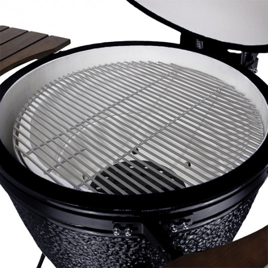Grils Kamado BIGGRILL Pro 23.5" melns + pārsegs, pelnu tīrīšanas rīks, vistas turētājs, multi-sistēma, pelnu savākšanas rīks