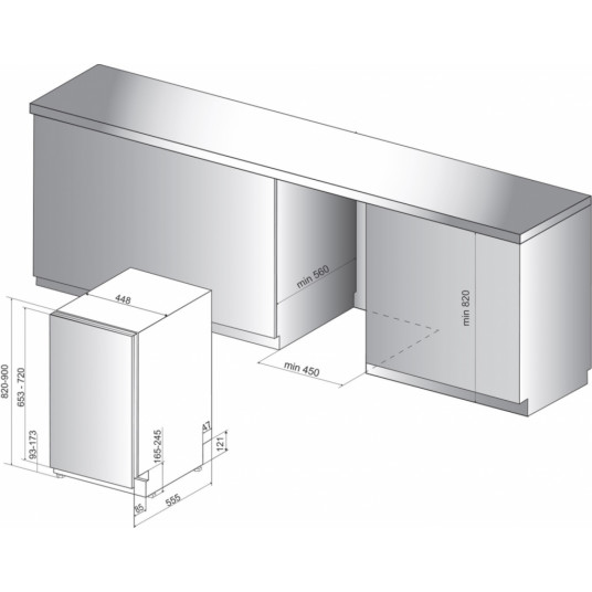 Iebūvējamā trauku mazgājamā mašīna  Whirlpool WSIC 3M27 C