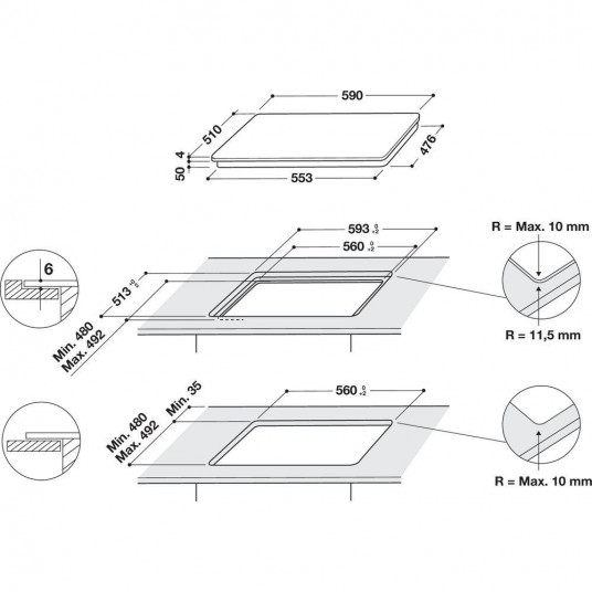 Indukcijas plīts virsma  Whirlpool WL B6860 NE/S