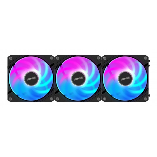 GIGABYTE AORUS EZ CHAIN FAN 120 (3-Pack) Pamatplates ventilators 12 cm melns 3 gab.