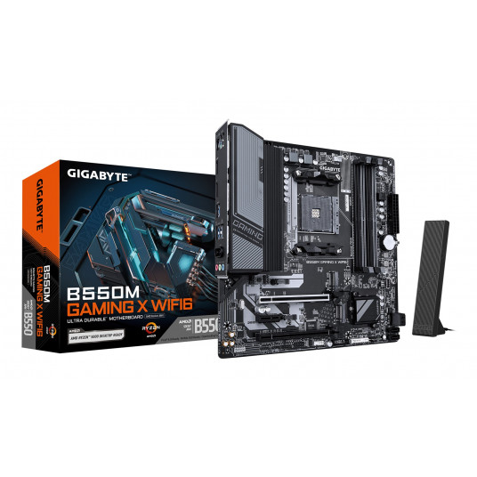 GIGABYTE B550M GAMING X WIFI6 pamatplate AMD B550 AM4 micro ATX slots