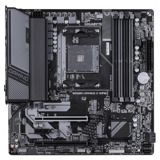 GIGABYTE B550M GAMING X WIFI6 pamatplate AMD B550 AM4 micro ATX slots