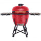Grils Kamado BIGGRILL Pro 23.5" sarkans + pārsegs, pelnu tīrīšanas rīks, vistas turētājs, multi-sistēma, pelnu savākšanas rīks