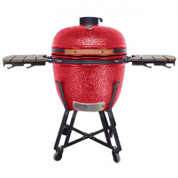 Grils Kamado BIGGRILL Pro 23.5" sarkans + pārsegs, pelnu tīrīšanas rīks, vistas turētājs, multi-sistēma, pelnu savākšanas rīks