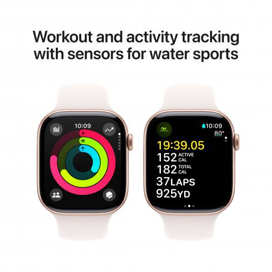 Viedpulkstenis Apple Watch Series 10 GPS 46mm Rose Gold Aluminium Case with Light Blush Sport Band - M/L