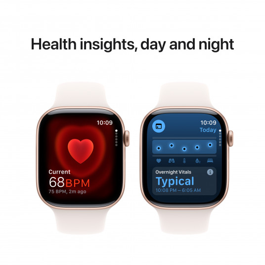 Viedpulkstenis Apple Watch Series 10 GPS 46mm Rose Gold Aluminium Case with Light Blush Sport Band - M/L