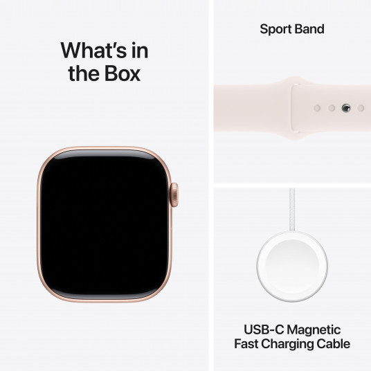 Viedpulkstenis Apple Watch Series 10 GPS 46mm Rose Gold Aluminium Case with Light Blush Sport Band - M/L