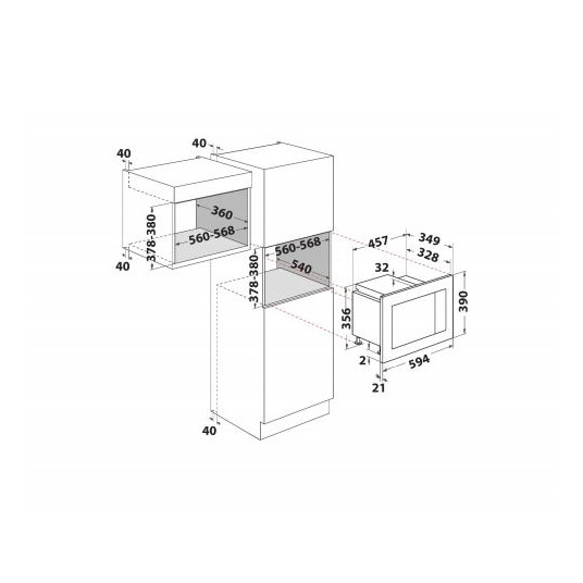 Mikroviļņu krāsns Whirlpool WMF200G NB (Ar pārkāpumu)