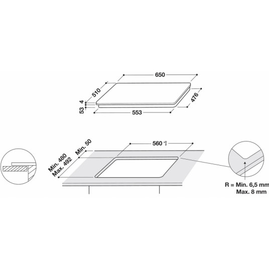Indukcijas plīts virsma  Whirlpool SMP 658 C/BT/IXL