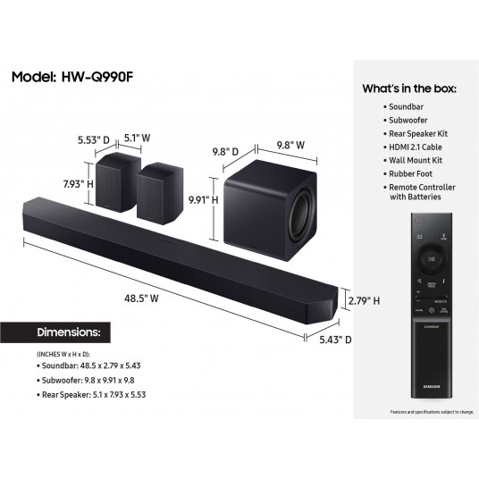Mājas kinozāles sistēma Samsung HW-Q990F/EN