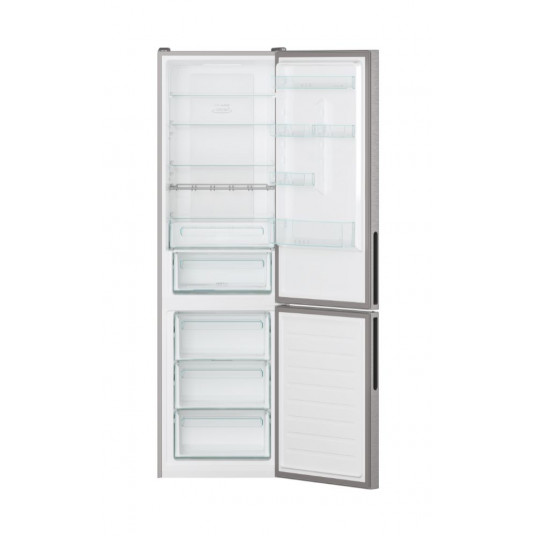 Candy | Refrigerator | CCE7T620EX | Energy efficiency class E | Free standing | Combi | Height 200 cm | No Frost system | Fridge net capacity 258 L | Freezer net capacity 119 L | Display | 37 dB | Silver