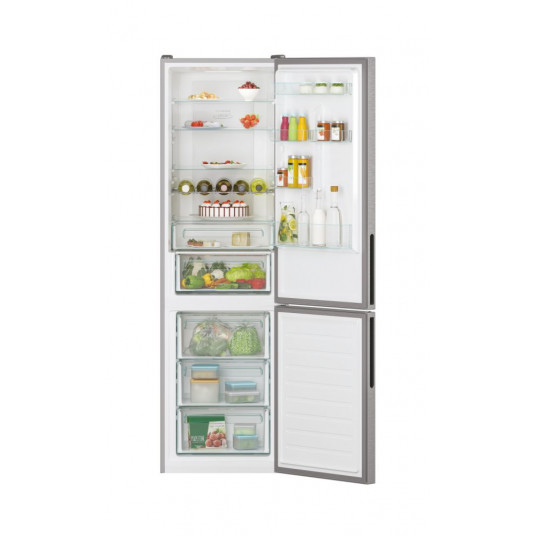 Candy | Refrigerator | CCE7T620EX | Energy efficiency class E | Free standing | Combi | Height 200 cm | No Frost system | Fridge net capacity 258 L | Freezer net capacity 119 L | Display | 37 dB | Silver