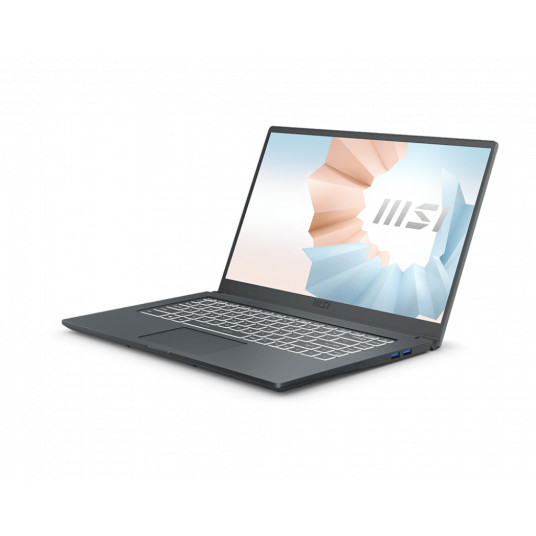 MSI Modern 15 A11M 15,6"| Intel Core i5-1155G7 (4C/8T, 2,5-4,5 GHz, 8 MB)| 8 GB DDDR4| 512 GB SSD| 15,6" FHD (1920x1080), IPS-Level| 802.11 ax Wi-Fi 6 + Bluetooth v5.1|||||Windows 11 Pro|Atjaunināts/atjaunināts