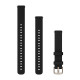 Lily 2 Bands (14 mm), Black silicone, cream gold hardware
