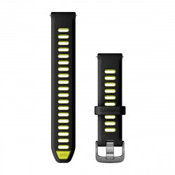 Quick Release Bands (18 mm), Black/Amp yellow silicone, slate hardware