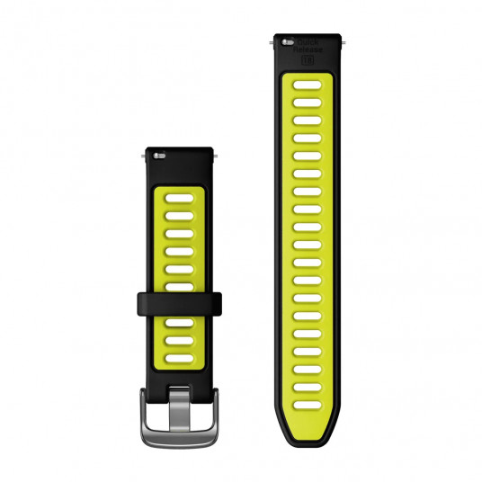 Quick Release Bands (18 mm), Black/Amp yellow silicone, slate hardware