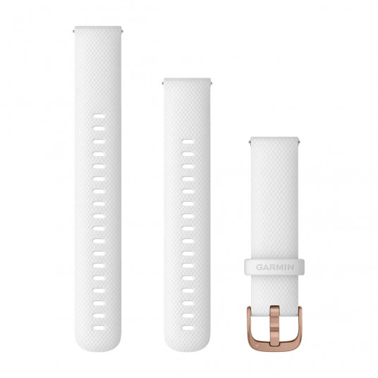 Quick Release Bands (18 mm), White, rose gold hardware