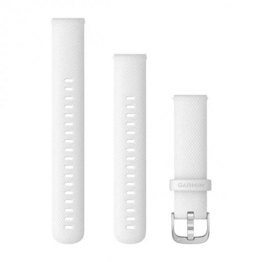 Quick Release Bands (18 mm), White, silver hardware